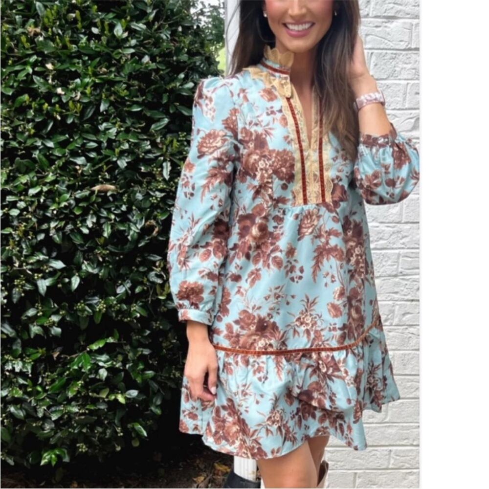Tuckernuck Palmerston Robin's Egg Floral Dress